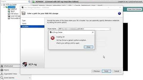[xcp-ng] SMB ISO Storage create error