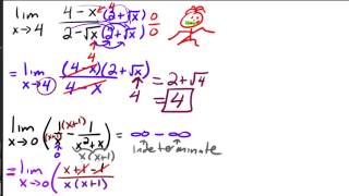 Limits - Evaluating Limits Algebraically examples 3-4