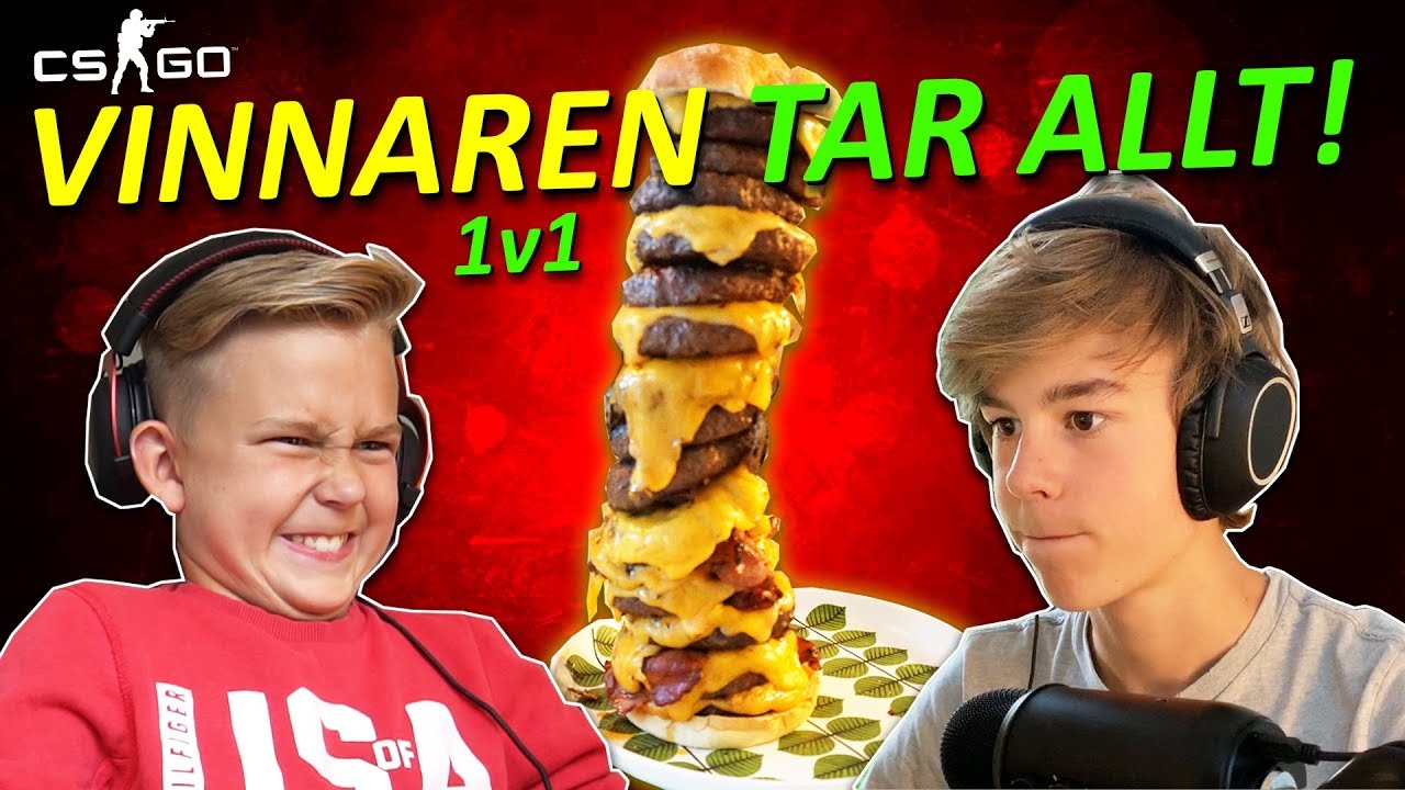 CS:GO 1v1  |  VINNAREN FÅR ALLT! *monster burgare!*  |  Crash Brothers