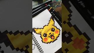 pixel pikachu | pixal art ideas | #shortsfeed #shortvideo #pixelart #minecraft