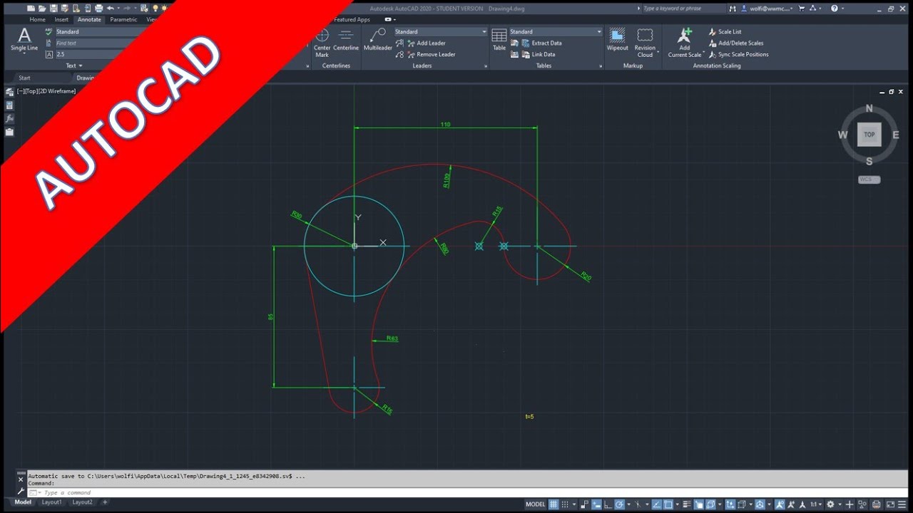 Update New 1.6 Winkel - Autocad 2020 Training - 2D Basics