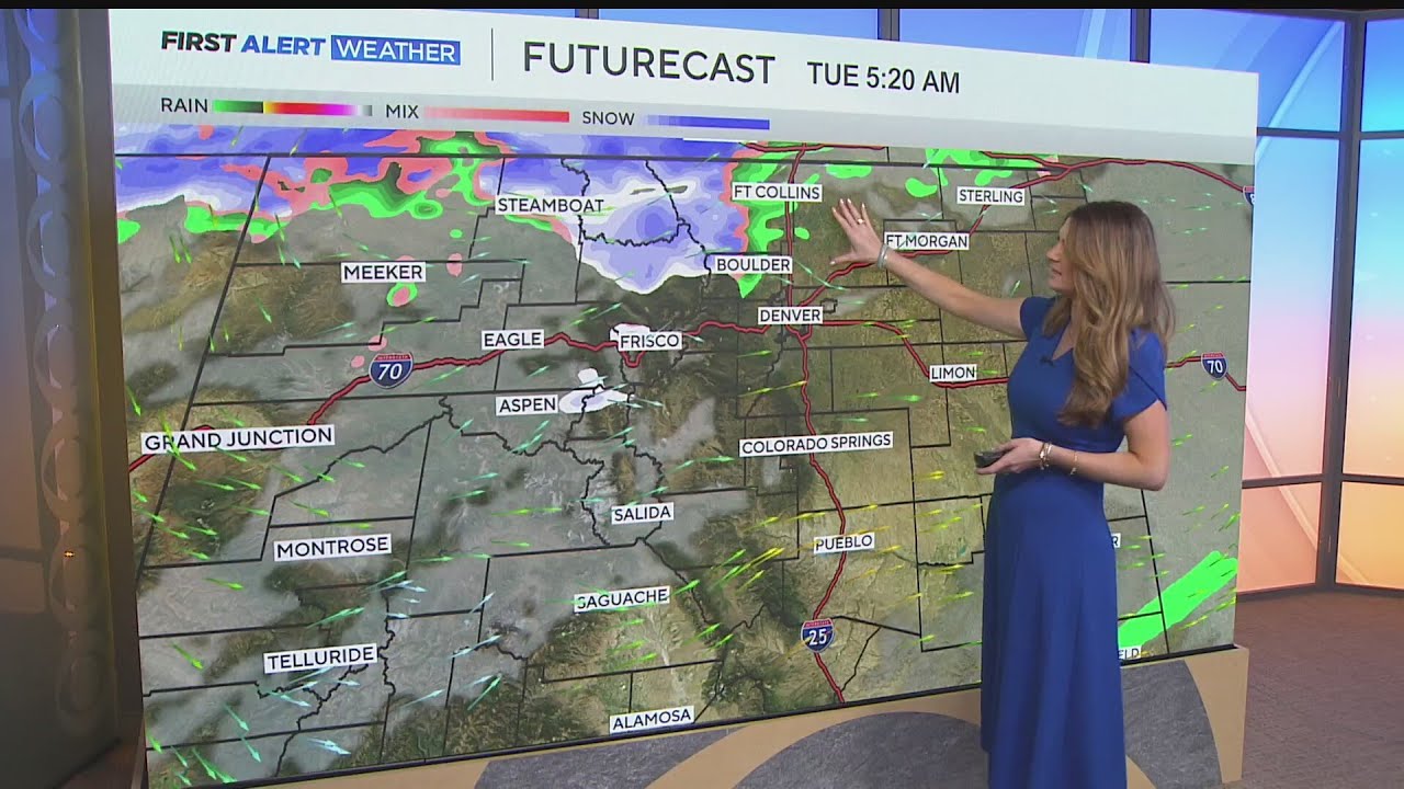 Nearing record highs in Denver on Monday with rain and snow by Tuesday
