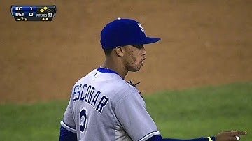 KC@DET: Escobar makes slick play on the short-hop