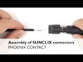 Assembly of sunclix connectors for dc connection technology