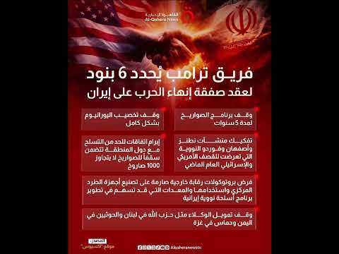 فريق ترامب يضع 6 بنود لإنهاء الح رب مع إي ران