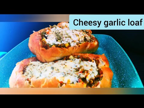 Cheesy garlic loaf| Mixed vegetable loaf| cheese snacks recipe| cheese ...
