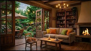 Stress Relief with Jazz Relaxing Music | Cozy Spring Porch Ambience,Smooth Jazz Instrumental Music