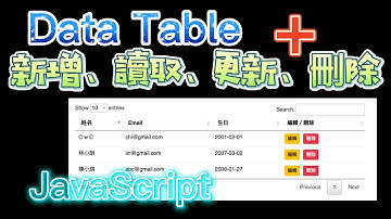 Data Table  +新增、讀取、更新、刪除  (CRUD) 系統 – JavaScript