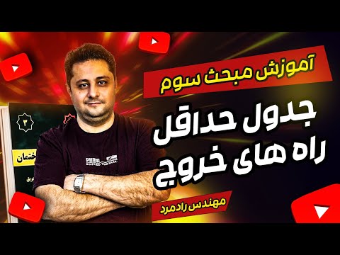 جدول مهم حداقل تعداد راه خروج و نکات آن در مبحث سوم