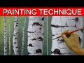 How to Paint Birch Tree Trunks in a Basic Step by Step Acrylic Painting Tutorial by JM Lisondra