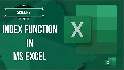 INDEX FUNCTION in MS EXCEL #excelskills - MS EXCEL BEGINNER TO ADVANCED SERIES