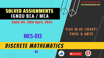 mcs 013 solved assignment 2023 | discrete mathematics | ignou bca mca | Q2