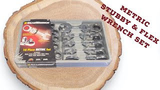 9550 Gearwrench Metric 10mm to 19mm Flex Head Ratchetint Stubby Wrench Set