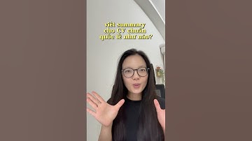 viết phần summary cho CV chuẩn quốc tế như thế nào? #growslowwithhoa