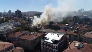 Ankara'da Korkutan Yangın Havadan Görüntülendi