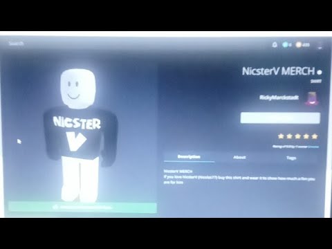 Nicsterv Merch Shirt On Brickplanet Youtube