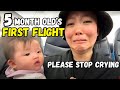 Former flight attendant takes her baby on a plane for the first time