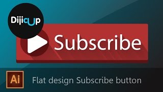Illustrator Tutorial: Flat design Subscribe button by Dijicup