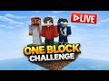 MINCRAFT  ONE BLOCK CHALLENGE VERTICAL  LIVE !!  @EmJay27 AND @TUFGAMINGV  INSANE