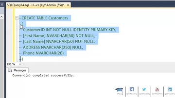 SQL Server - How to Create A Table using T-Sql (tr)