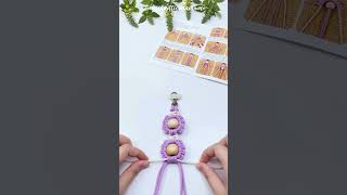 Macrame Flower Keychain DIY Kit  #diybeginnermacrame #diyeasymacrame #macrameflower  #craft #diy