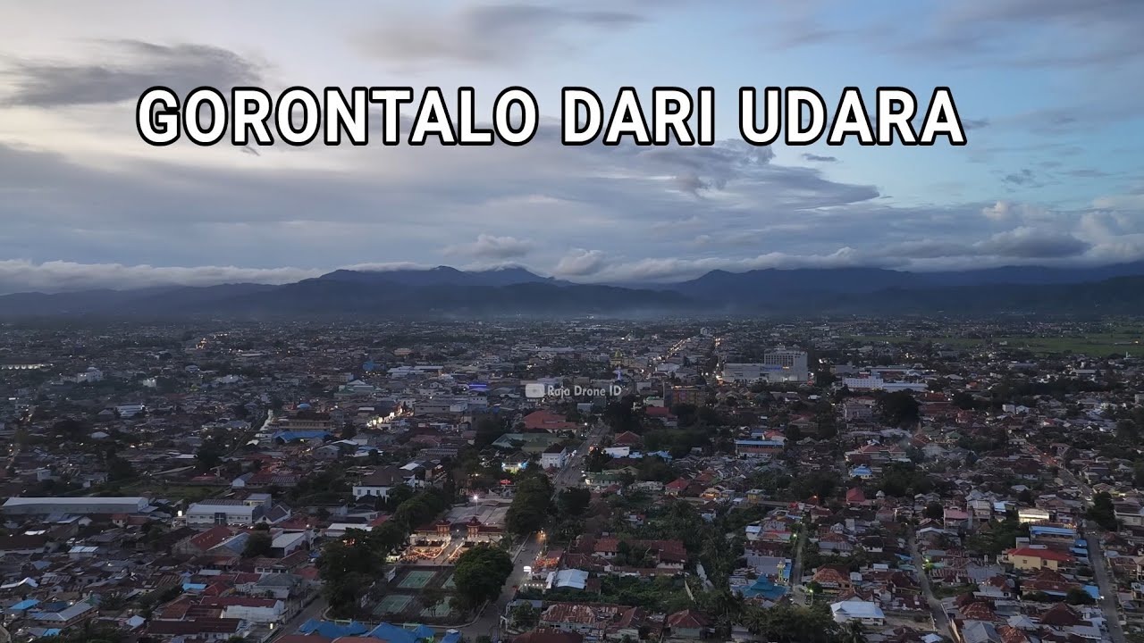 Suasana Kota Gorontalo Sore Hari dari Udara dengan Drone, Terbaru 2025