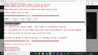 Celebrity 1 Intermediate Coding Curriculum: Python Lists explanation and tasks Net Worth