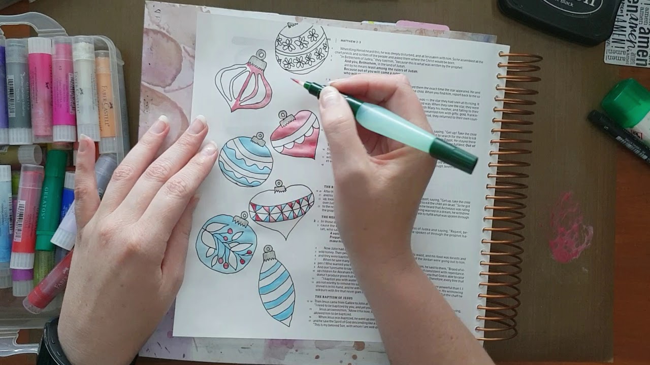 Merry and Bright - Scribbling Grace Printable - Bible Journaling - YouTube