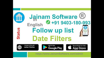 Follow up List | Status Report | Reminder Filter date | Created date Filter | Jainam Software
