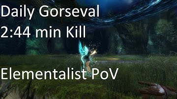 Gw2 [qT] Daily Gorseval 2:44 min Kill [4:16 min left] | Elementalist PoV (STAFF)