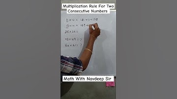 Multiplication Trick For Two Consecutive Numbers | Navdeep Singh #math #mathstricks #viralshorts