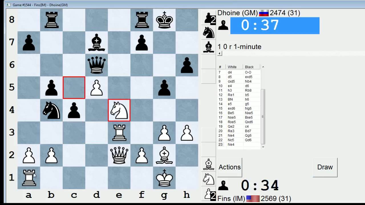 Bullet Chess #21: 8 games in the ICC 1-minute pool - YouTube