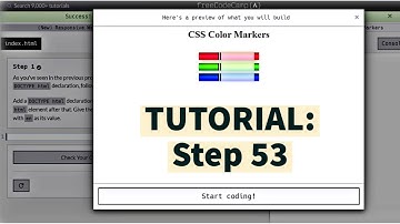 freeCodeCamp | Learn CSS color markers: step 53