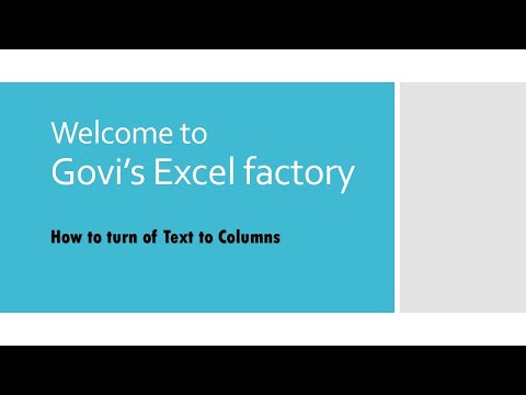 How to turn off text to column