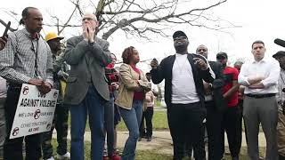 Nitch Jones at vigil for three murder victims in Syracuse