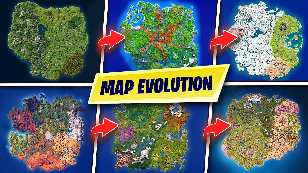 Fortnite MAP EVOLUTION | Chapter 1 to Chapter 7 Full Evolution 