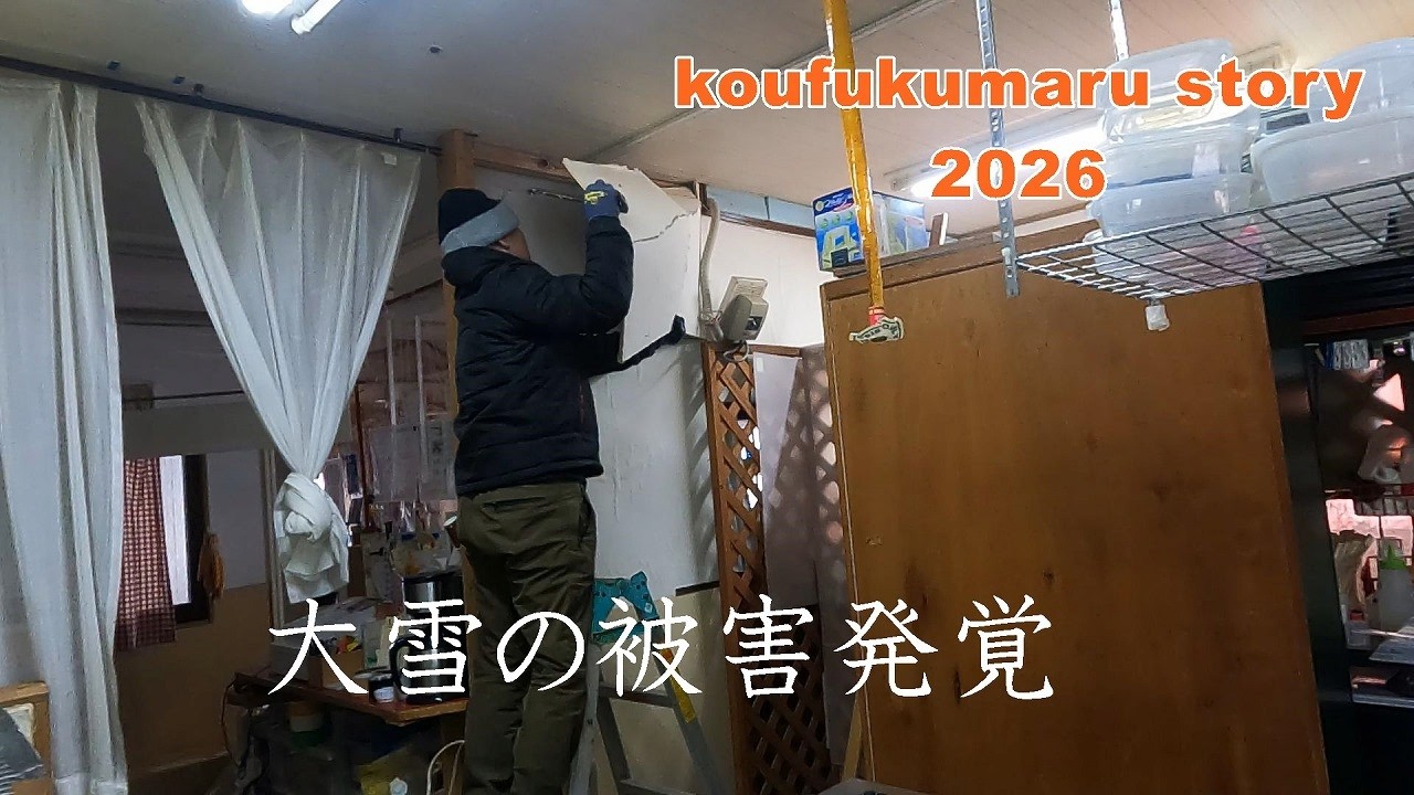 「元網漁師夫婦の会社経営日記」今年の大雪被害発覚！予想外の店内修繕。#大雪被害 ＃ウマヅラハギ #広福丸直売所