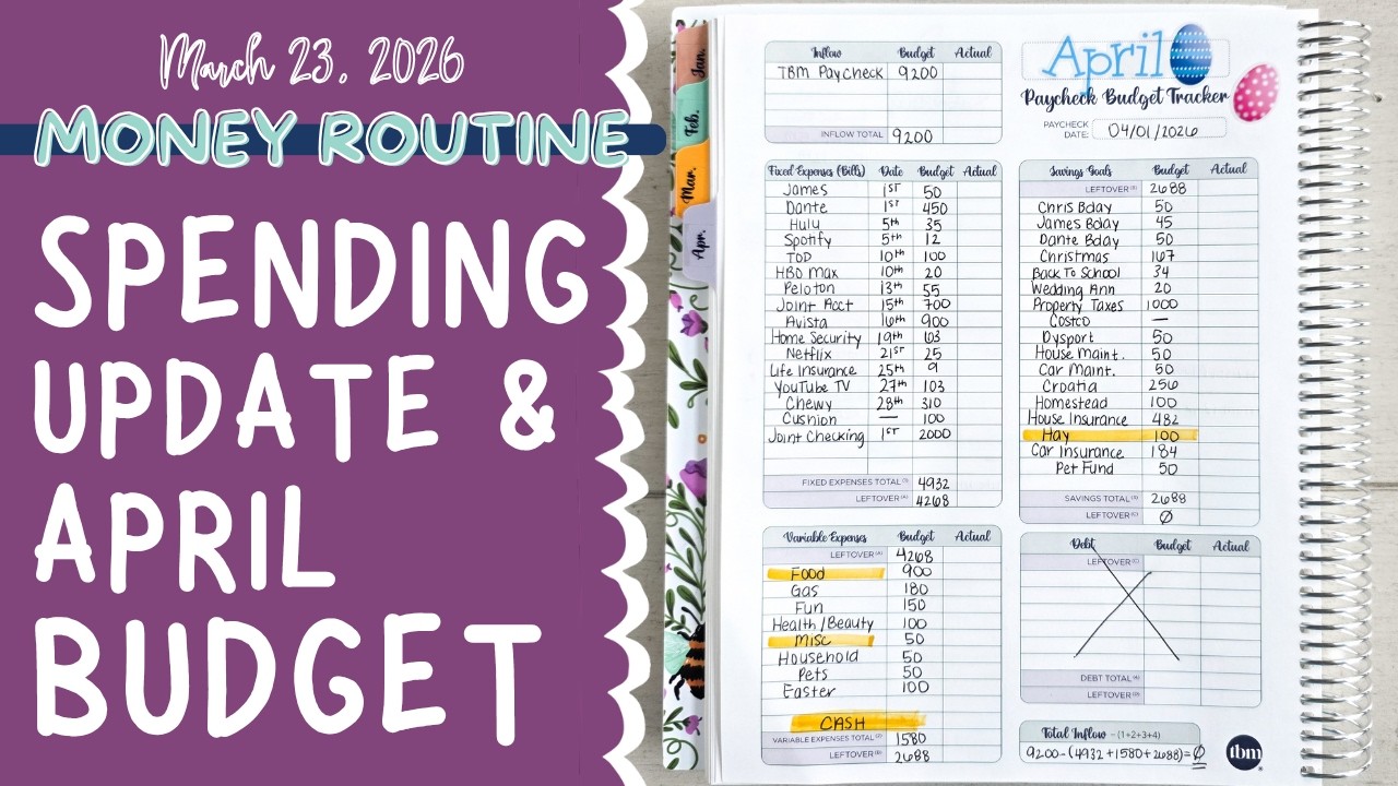 Money Routine MONEY ROUTINE | April Paycheck Budget + Spending Update - YouTube