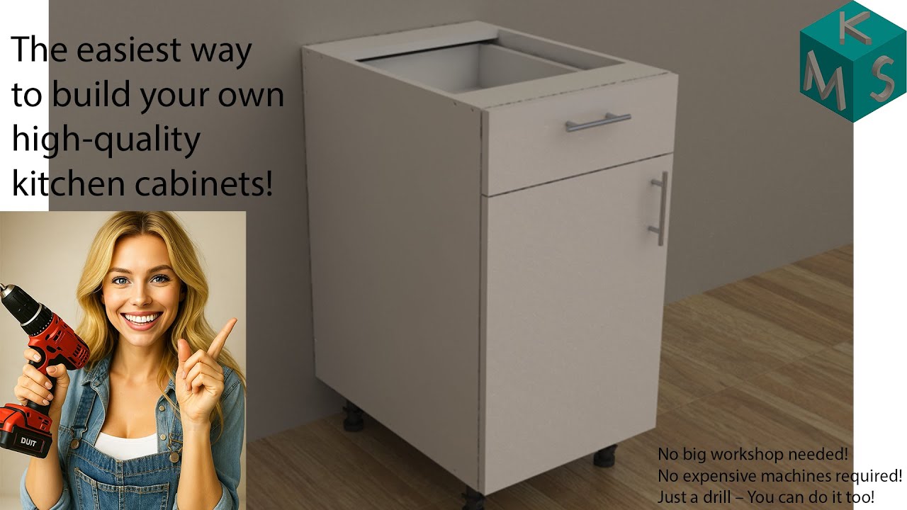 How to Build and Install a DIY Kitchen Base Cabinet with 1 Drawer and 1 Door – SolidWorks Tutorial