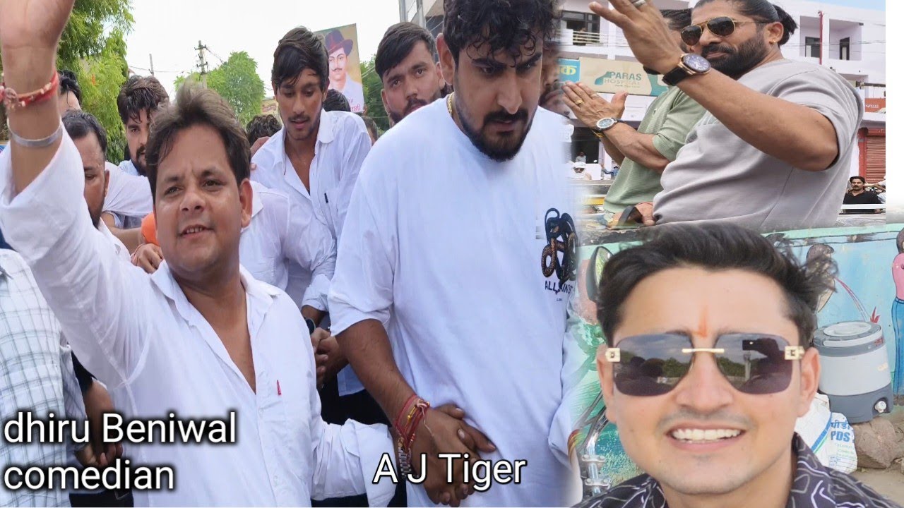 Dhiru Beniwal comedian Aaj hindaun city me Aaye Beniwal team Vignesh A J Tiger new vlog 👌😯😯😯😯