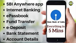 SBI Anywhere App | Net Banking | ePassbook | Money Transfer | eDeposit | Account Details | Hindi