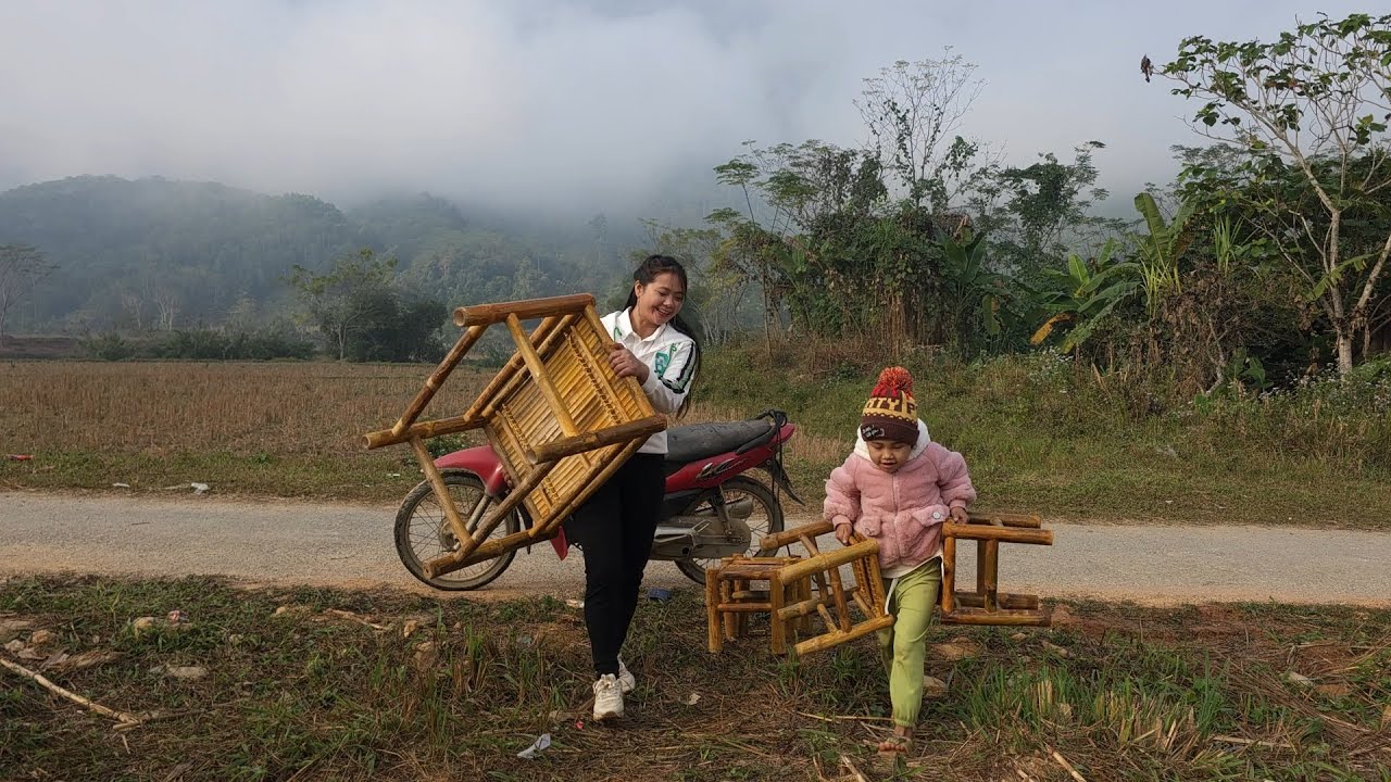 A busy day in the life of a girl Poor 8 Years Old moving into a new house