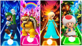 Super Mario Characters Playing Tiles Hop! 🔤🎶| Music Game | Funny Mario Challenge screenshot 4