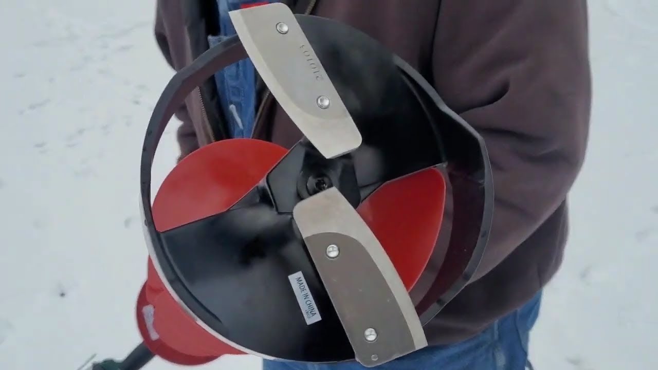 Eskimo Pistol Bit 6" Auger Drilling an Ice Fishing Hole Eskimo Pistol