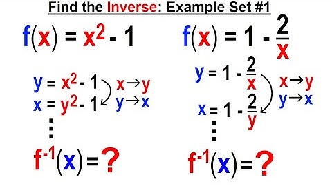 Algebra Ch 45: The Inverse of a Function (13 of 15) Find the Inverse: Example Set #1