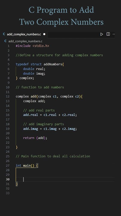 C Program to Add Two Complex Numbers #cprogramming - YouTube
