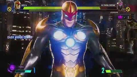 Marvel vs. Capcom: Infinite - XGard: Nova & Chun Li vs Drones (Infinity Gauge Sequence) PS4 Pro