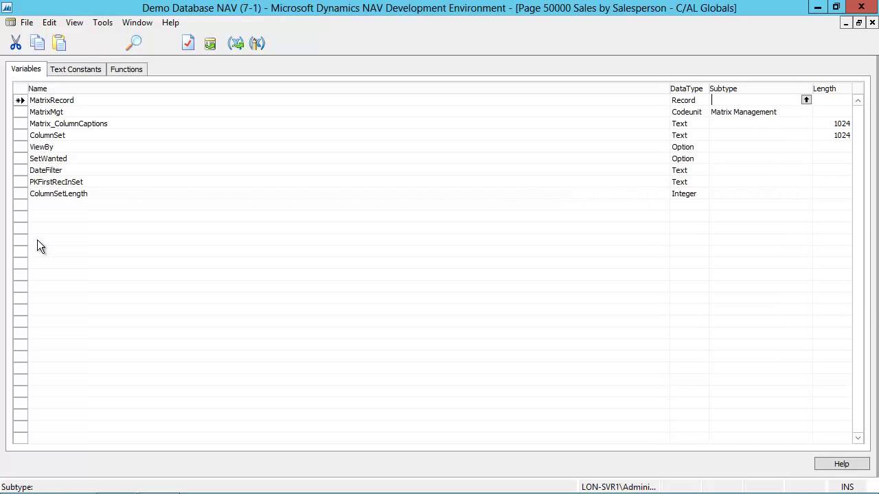 How Do I Create a Matrix Page in Microsoft Dynamics NAV 2013 R2 - YouTube