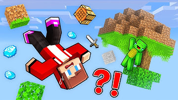 Mikey and JJ Survive on NO GRAVITY Skyblock in Minecraft (Maizen)