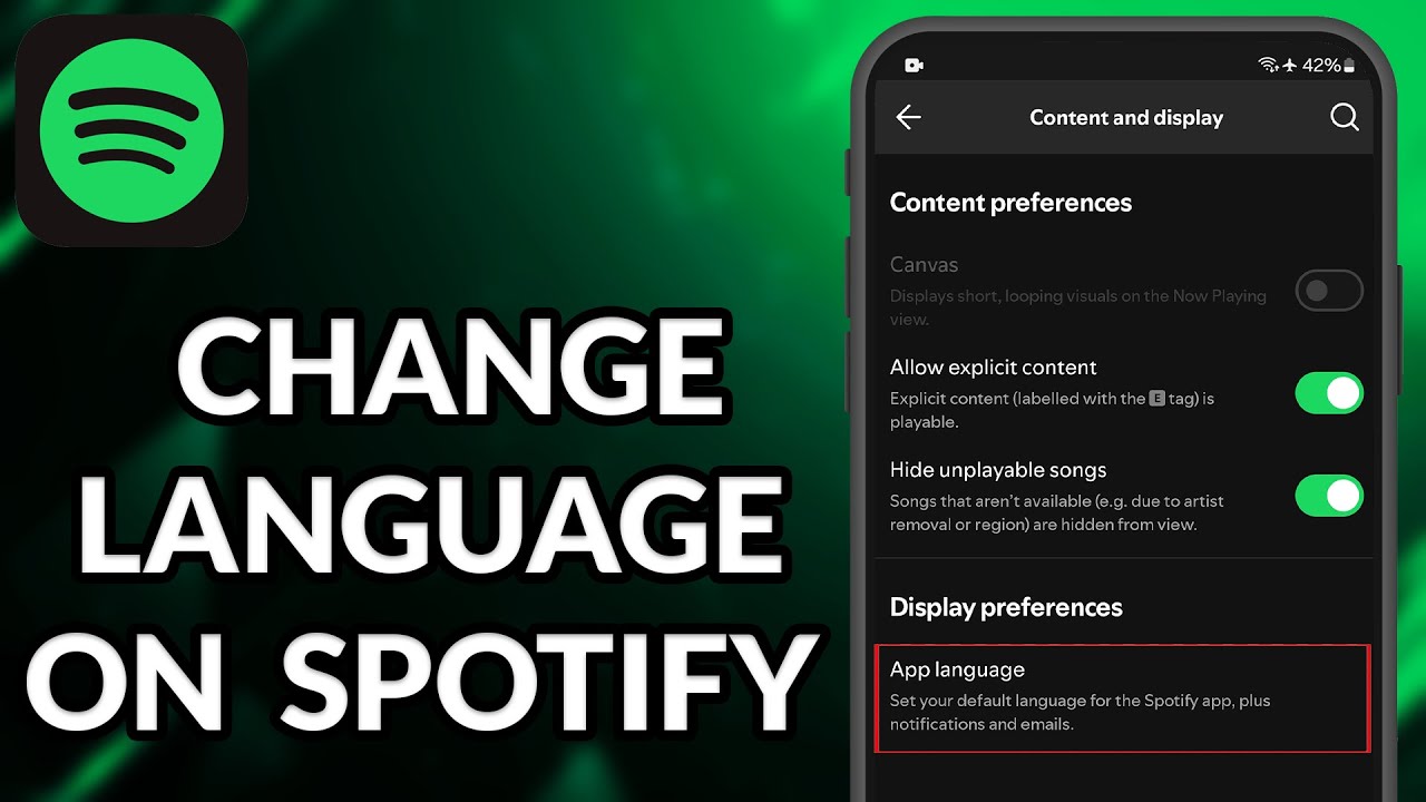 Spotify Language Selection How To Change Language On Spotify - YouTube